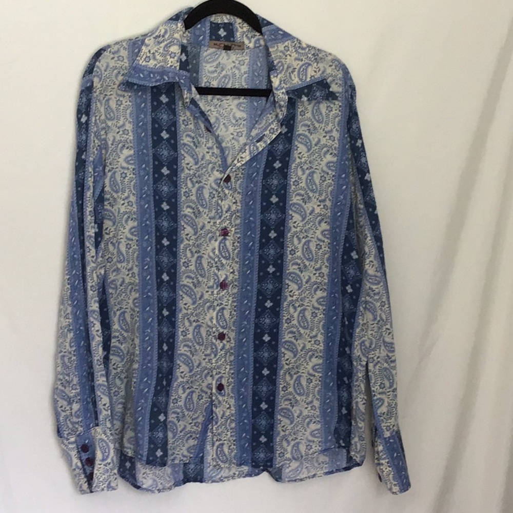 Bandeau/Paisley Printed Button Down